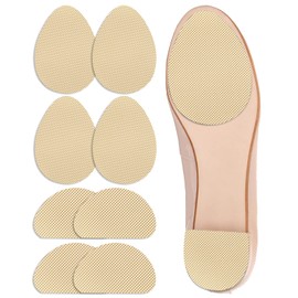 Non Slip Shoe Pads Shoe Grips on Bottom of Shoes Silica Gel Anti Slip Grips for Shoes Self-Adhesive Shoe Sole Protectors for Man Women, Noise Reduction, Easy to Use (2 Beige)