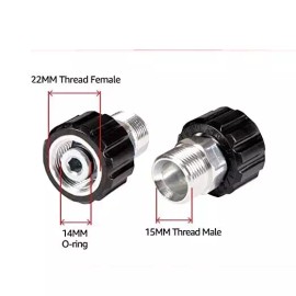 PWO Female M22 , 14mm (Standard) To Male M22 ,15mm Adapter Plug Sun Joe