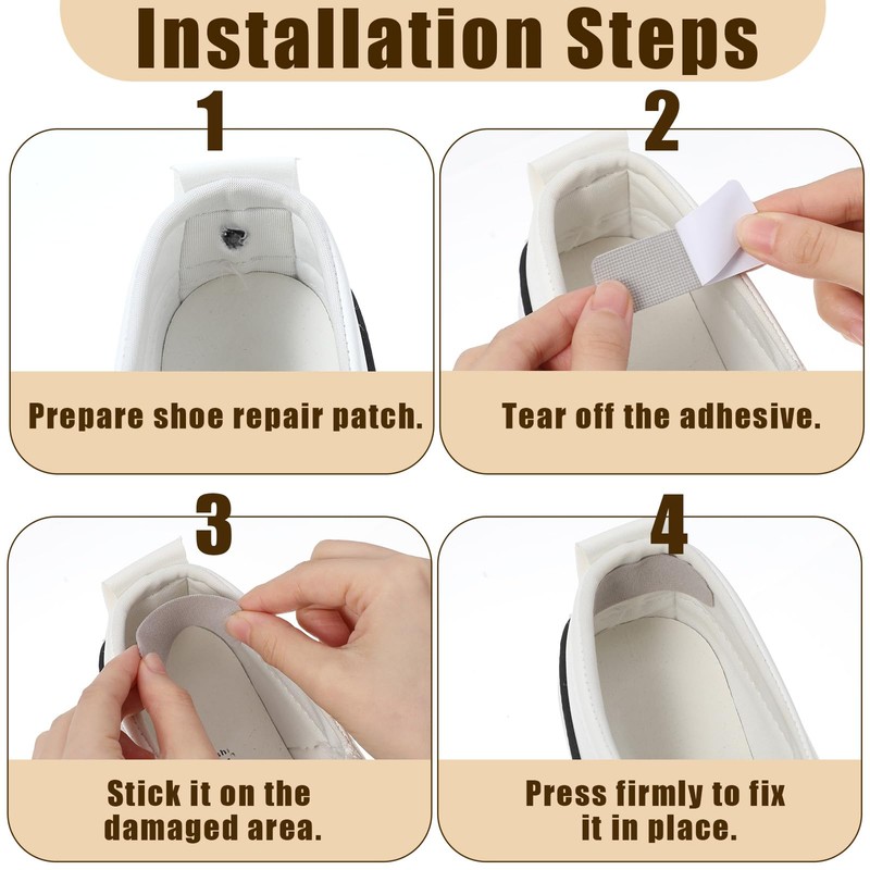 guduling, 48pcsshoe Repair Patch, Shoe Patch, Rectangular, Round, Hole Repair