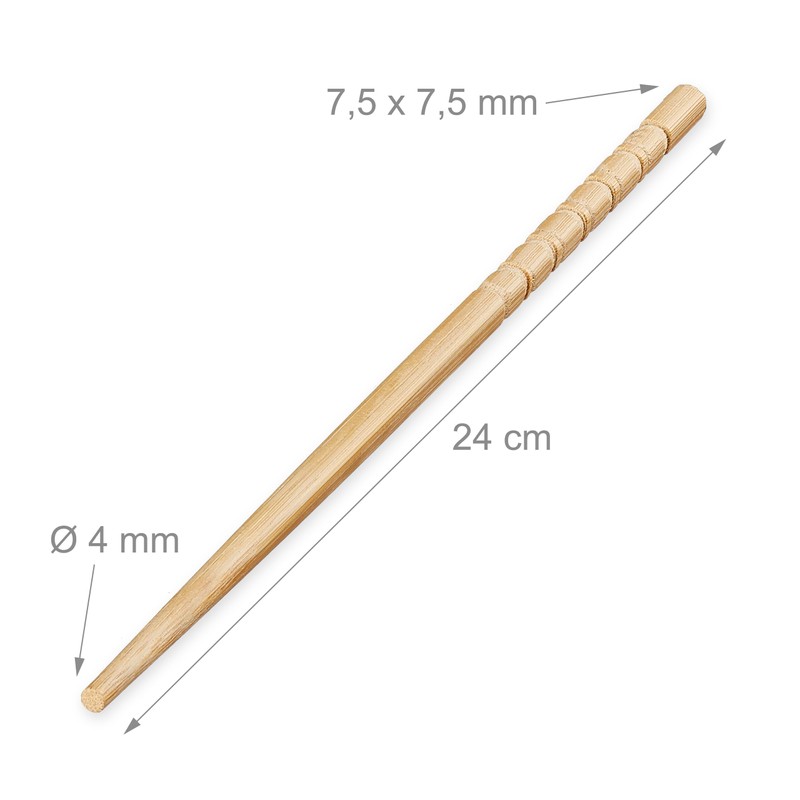 Relaxdays 50 Pairs Bamboo Chopsticks Length 24cm Reusable Sushi Sticks