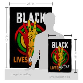 Black Lives Matter Black Freedom Civil Kit Support Cause BLM Anti Racism Revolution Movement Equality Social Decoration Banner Small Yard Gift Double-Sided, 1 x House & 1 x Garden Flags, Thick Fabric