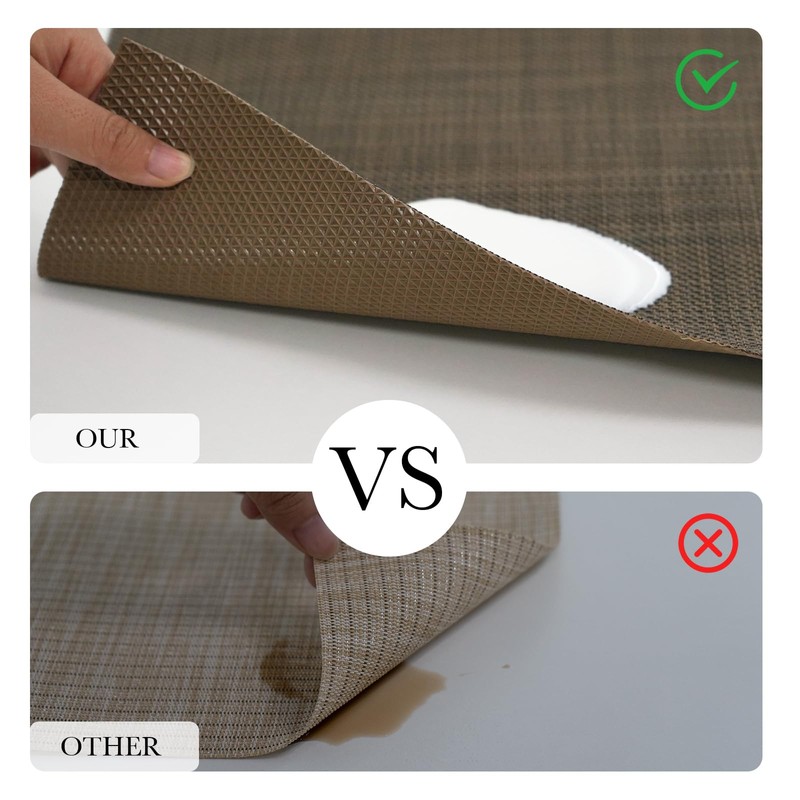 BACKTOEDEN Leakproof Placemats Set of 6, 2-Layer Waterproof placemat for