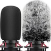 Pop Filter for Hyperx Quadcast s, Mic Foam Cover+Furry Wind
