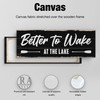 AWESOMETIK Better To Wake At The Lake Canvas Sign, Rustic