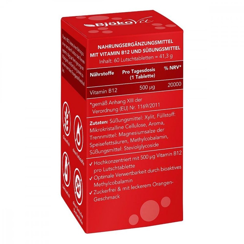 BjökoVit Vitamin B12 Lozenges, Pack of 60 Tablets