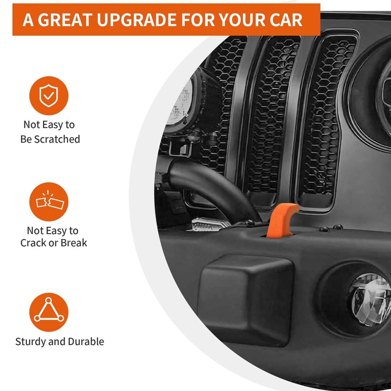 SQQP Bumper Tow Hook Covers 2Pcs Compatible with 2007-2018 Jeep