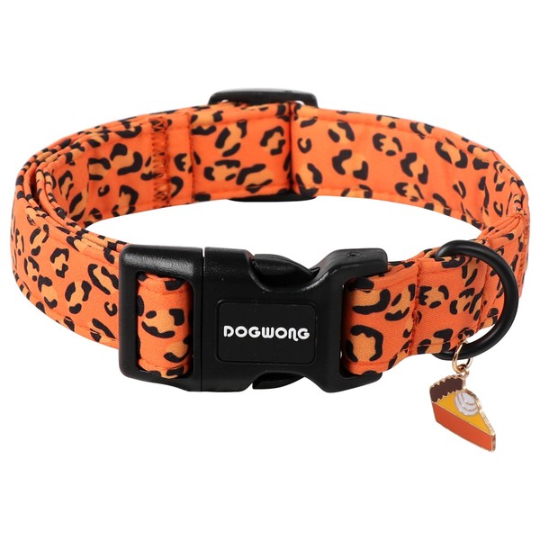 DOGWONG Leopard Print Dog Collar- Cute Designer Animal Pattern Dog