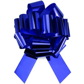Giant Large Blue Pull Bow 16" Wide Metallic Car Bow for Packaging Gift Decorations, Valentine's Day, Aniiversary, Hanukkah, Birthdays, Weddings, Bridal Showers 16 Inch Blue