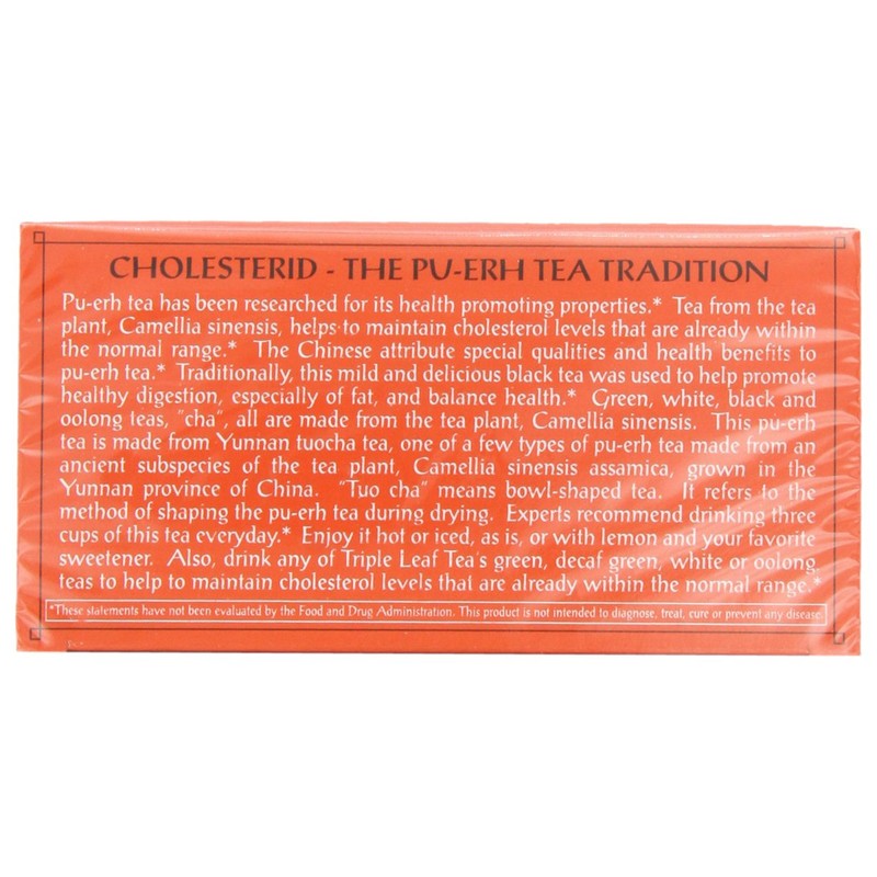 Triple Leaf Tea, Cholesterid, 20 Tea Bags (Pack of 6)