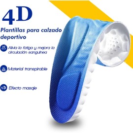 Plantillas Ortopédicas 4D para Calzado Deportivo y de Trabajo (2 Pares) - Soporte de Arco, Plantillas para Dolor de Pies y Fascitis Plantar, Transpirables, Recortables, Antifatiga, para Hombres y Mujeres