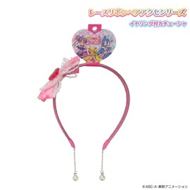 Shobido PR41166 Idol Pretty Cure Headband with Earrings, Lace Ribbon Hair Access Series, Pink