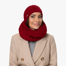 Seeberger Salvirola Loop Scarf, Knitted Scarf, Women's Scarf, Round Scarf, Winter Scarf, taupe