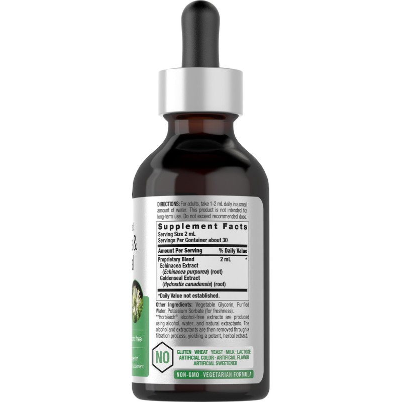 Horbäach Echinacea Goldenseal Liquid Tincture Drops | 2 fl oz