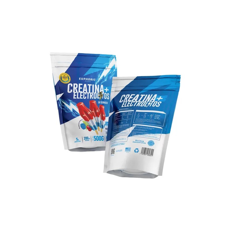 Creatina Monohidratada Electrolitos Euphoric 500 Gr 50 Ser Rocket Pop