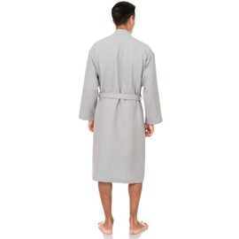 TowelSelections Mens Robe, Waffle Spa Bathrobe, Soft Kimono Bath Robe Large-X-Large Lunar Rock