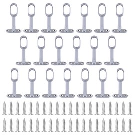 Closet Rod Support, 20Pcs Hollow Zinc Alloy Adjustable Oval Wardrobe Rail Rod End Bracket for Cabinet Wardrobe in Bedroom Bathroom