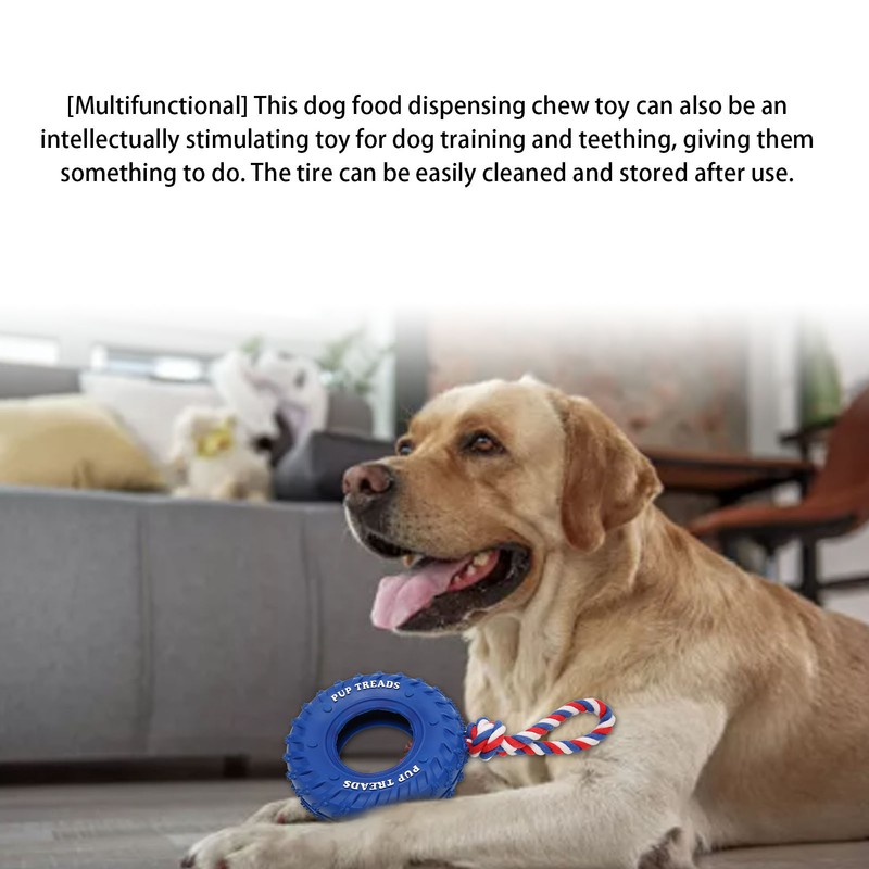 Dog Tire Chewing Toy Bite Resistant Treat Dispensing Rubber Aggressive