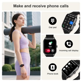 Colesma Smart Watches for Women,1.85" Fitness Tracker Watch Answer/Make Call,IP68 Waterproof Fitness Watch with Sleep/Step/Heart Rate/SpO2 Monitor, 120+ Sport Modes Smartwatch for Android iOS