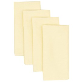 Sweet Pea Linens Solid Ivory Rolled Hem Leaf Jacquard Cloth Napkins - Set of Four