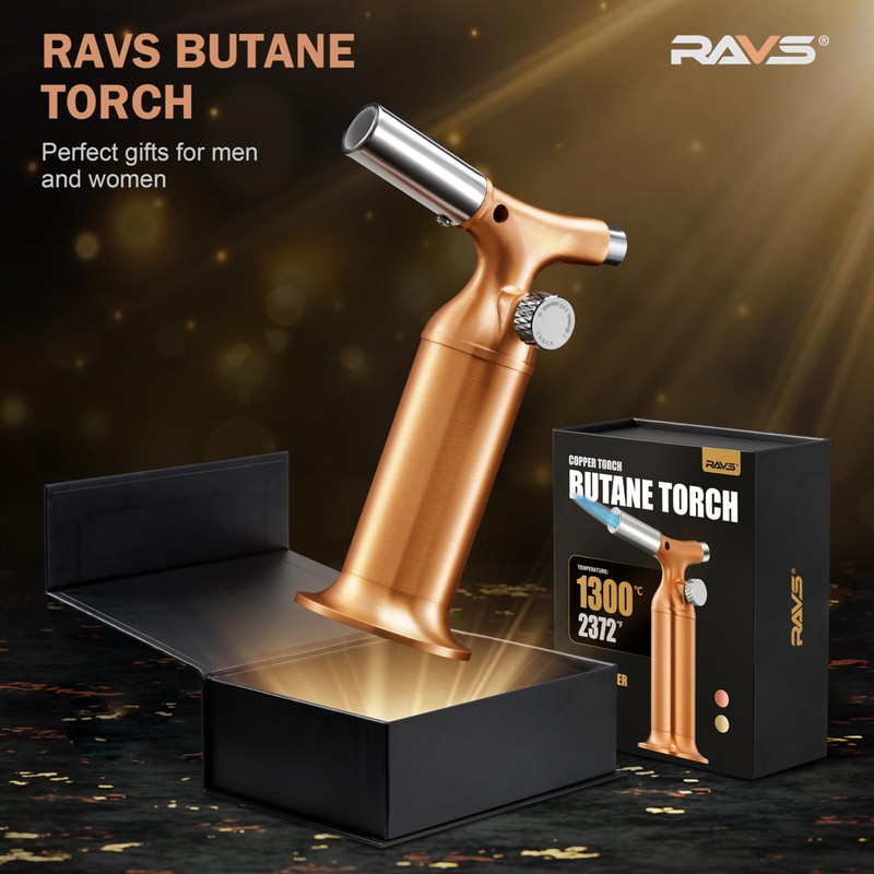 RAVS Solid Copper Butane Torch, Kitchen Torch Lighter for Creme