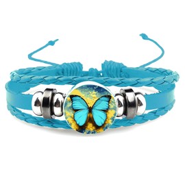 Yucaxu Boho Sunflower Gifts Sunflower Leather Bohemian Bracelet Birthday Gifts for Women Teens Granddaughter Wife Daughter Mom Friendship Bracelets for Her, 7, Braided Rope, Alloy, Glass Sheet, no