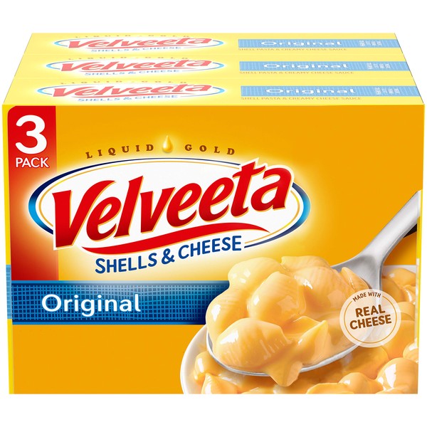 Velveeta Shells & Cheese Original Shell Pasta & Cheese Sauce Meal, 12 Ounce (Pack of 3)
