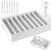 PZJFH Cable Storage Box, White Cable Organiser, Adjustable Dividers, Cable