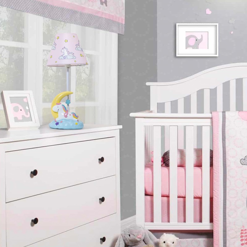 HERBESTBAY Kids Table Lamp, Adorable Moon Unicorn Style Desk Lamp,