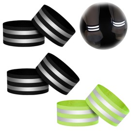 pcsfoe Pack of 6 Bicycle Trouser Clips, Reflective Band, Reflectors Running, Light Strips for Clothing, Reflectors Clothing, Reflective Band with Strong Reflective Strips for Cycling Jogging