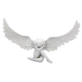Nobranded Vintage Resin Angel Sculpture Wing Figures 3D Embrace Statue Home Desktop Ornaments Artwork Figure Indoor or Outdoor Garden Decoration