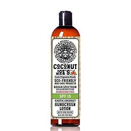 Zinc Oxide Sunscreen from Coconut Joe's | Natural & Organic Sunscreen Lotion, Mineral Sunscreen, SPF 15, Natural Sunscreen, Exotic Coconut, 8 ounce bottle