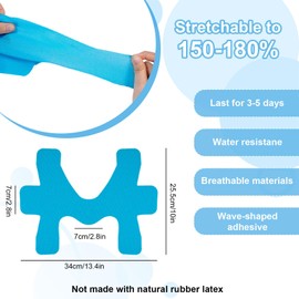 Kinesiology Tape for Ankle,10 Count Original Cotton Ankle Tape Precut, Breathable & Waterproof, Enhance Elastic Kinesiology Athletic Tape for Ankle Ligament and Muscle Support