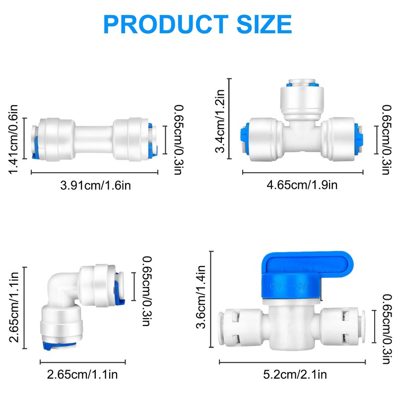 1/4" Quick push to connect Water fittings Kit For Ro