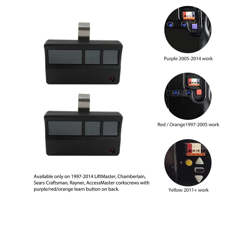 2 Replacement Garage Door Opener Remote Compatible with Chamberlain: 41A6318,