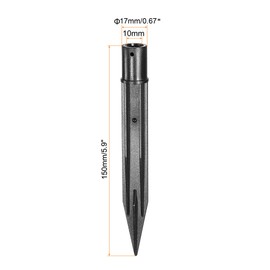 MECCANIXITY Solar Light Spikes,18x150mm Ground Stakes for Garden Pathway Landscape Lamps, ABS Plastic Black, Pack of 6