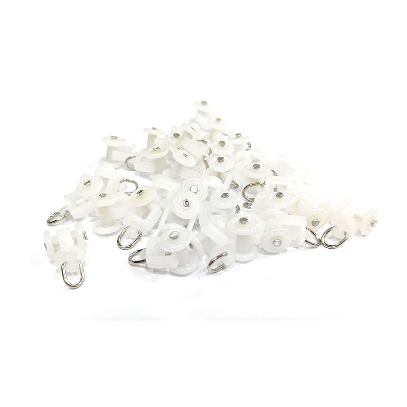FAPBADRI Runners/Sliders for M Track/Curtain Channel, Colour - White, 50