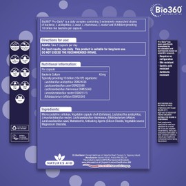 Natures Aid Bio360 Pro-Daily Probiotic 10 Billion Bacteria CFU – Supports Gut Digestive & Immune Health – Vegan Gluten Free Non-GMO – High Strength Live Cultures for Gut Digestion Health – 30 Capsules