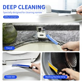 Crevice Cleaning Brush Hard Bristle Bathroom Gap Cleaning Brush Multifunctional Gap Cleaning Tool for Blind, Baseboard, Fan, Window Or Sliding Door Track 6pcs (Colorful)