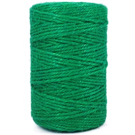 Leecogo Green 3mm Jute Twine 328 Feet 100m for Gardening, Plant Tying, DIY Crafts, Gift Wrapping, Home Decor, and Decorative Projects