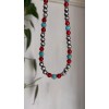 JenHerrmannJewelry Red Coral, Blue Turquoise, Sterling Silver Navajo Pearl Beaded
