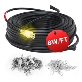 HEATIT 75ft Roof and Gutters Heating Cable with 10ft Lighted Plug Heavy-Duty Heat Tape, 120V 8W/ft