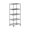 OVICAR Storage Shelf with Wheels - Adjustable 5 Tiers Mesh