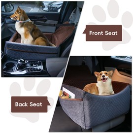 Dog Car Seat, Dog Car Seats for Small Medium Sized Dogs, Washable Dog Booster Car Seat with Storage Pockets and Dog Seat Belt, Ultra Comfortable Pet Car Seat Dog Bed for Pet Car Travel