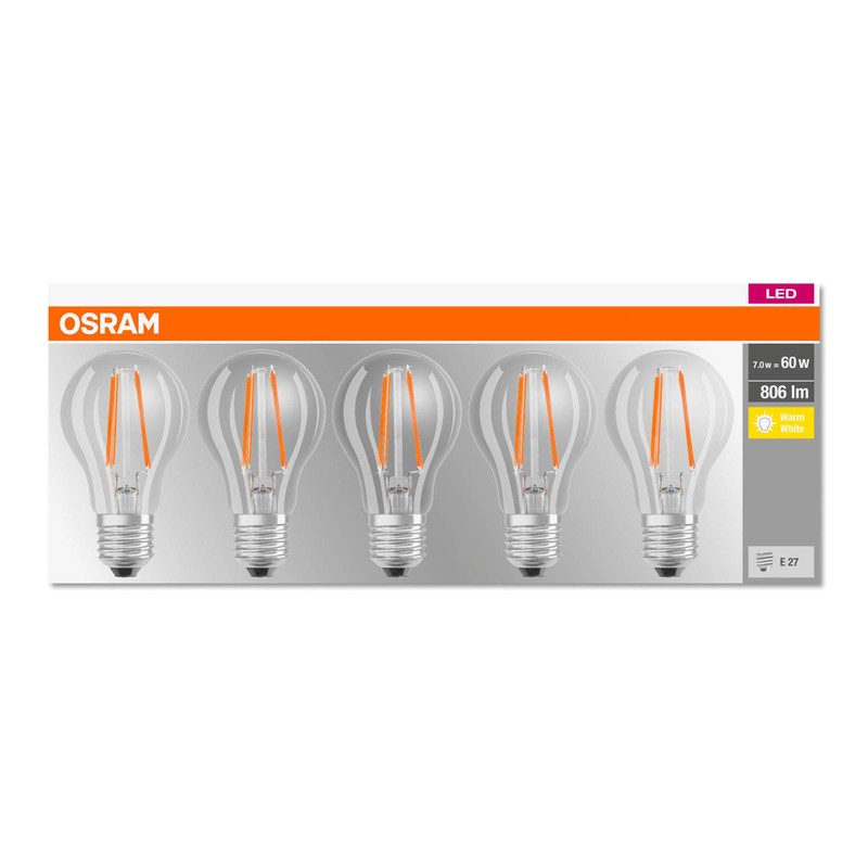 Osram LED Base Classic A Lamp, Socket: E27, Warm White,