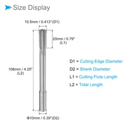 CoCud Machine Chuck Reamers 10.5 mm Diameter D4 Accuracy M35 Cobalt High Performance Steel Straight Flutes Milling Cutter - (Use: for Lathe) Pack of 1