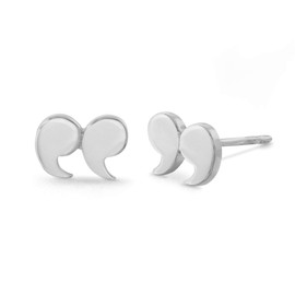 Boma Jewelry Sterling Silver Quotation Mark Stud Earrings