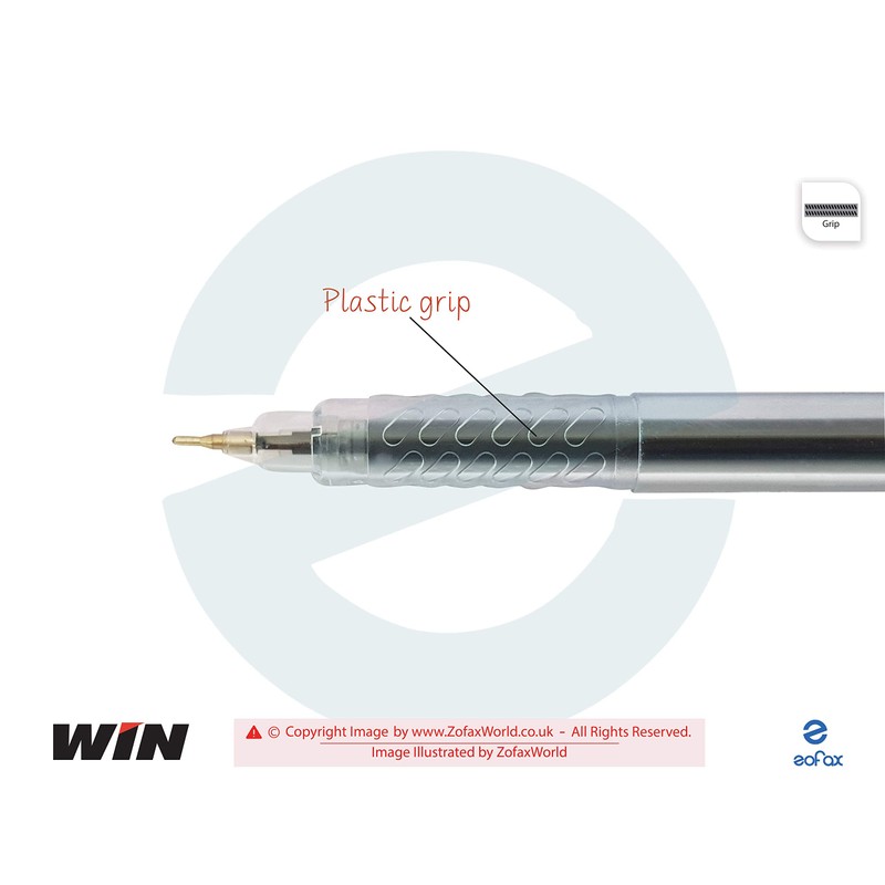 WIN BeeGel 5 x 0.5mm Fine Tip BLACK Gel Pens