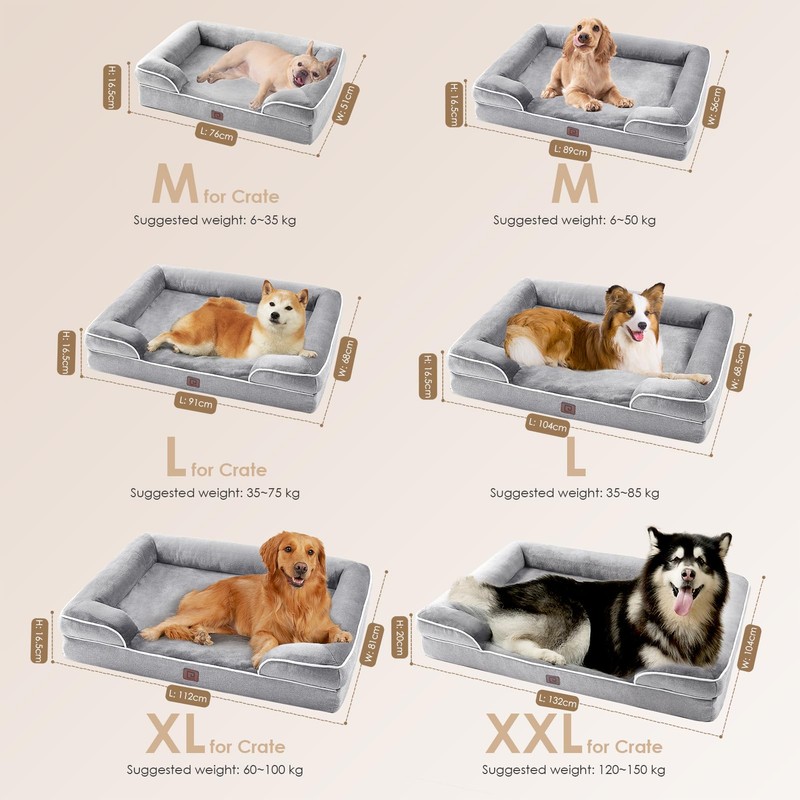 EHEYCIGA Orthopedic Dog Beds Large Sized Dog, Waterproof Memory Foam