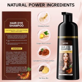 Dark Brown Hair Dye Shampoo for Gray Hair for Women, Hair Color Shampoo for Gray Hair Coverage, Herbal Ingredients Champu Para Canas for Women and Men, Shampoo para canas mujer