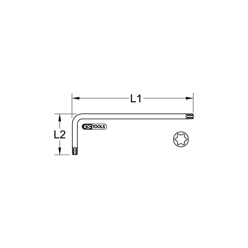 KS Tools 151.2352 Torx Allen Key, kurz, T45